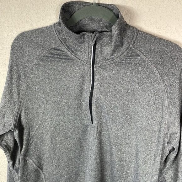 C9 Champion Duodry Heathered Gray Half Zip Long Sleeve Running Track Top Sz M - Picture 3 of 11